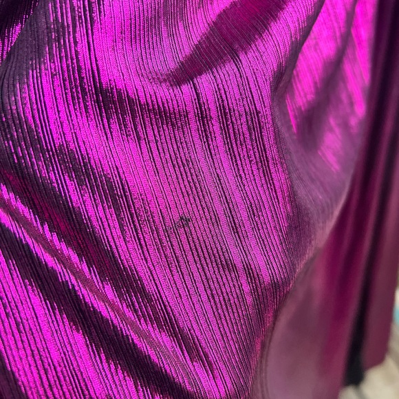 🆕✨City Studio Magenta Pleated Gown Long Formal Dress 9/10 Shiny Satin Prom Maxi - Picture 17 of 17